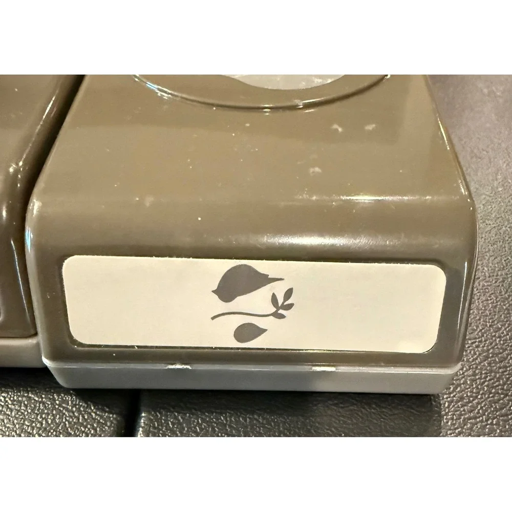 Stampin Up EK Success Mixed Paper Punch Set Gray Scallop Bird Branch Lot Of 3